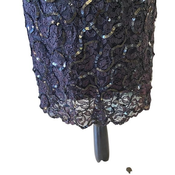 Lillie Rubin Vintage Black Lace Halter Dress Size 6 Black Sequins Cocktail Dance - Picture 4 of 16